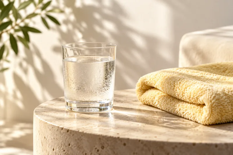 A glass of water in morning light